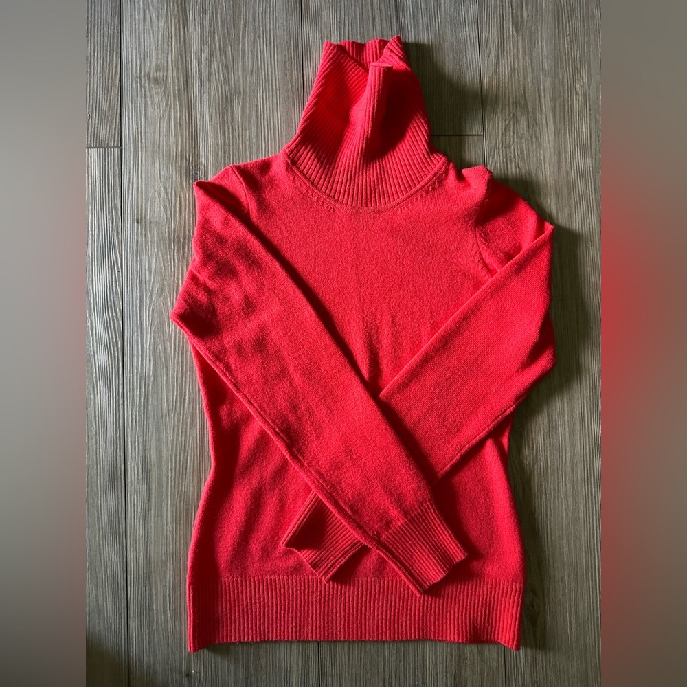 French Connection Vibrant Red Turtleneck Sweater Size Medium